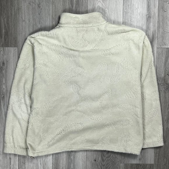 Northern Elements Shoe Prints Vintage Beige Large Fleece Jacket - Picture 4 of 7